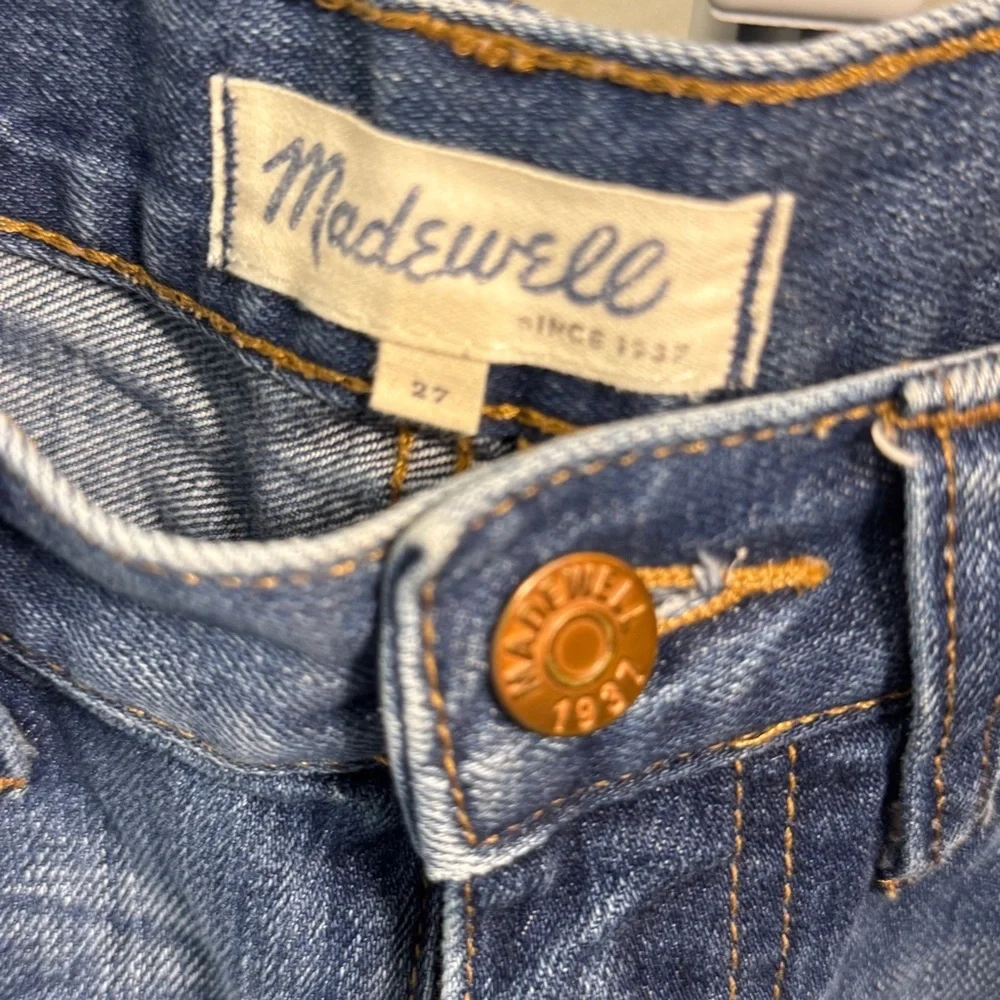 Madewell High-Rise Denim Cut Off/cuff Shorts Sz 27, 4” Inseam - Picture 7 of 12